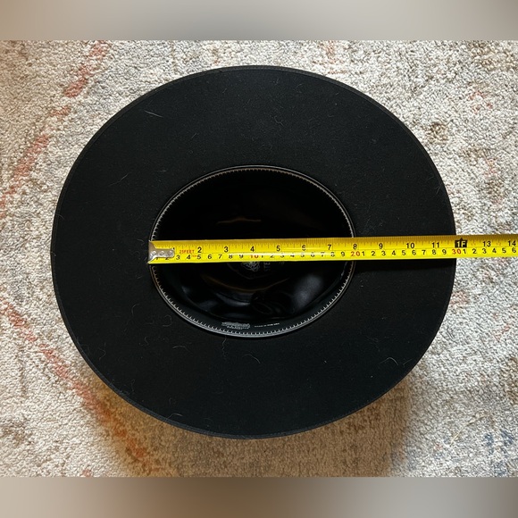 Stetson Black Cowboy Hat with Turquoise/Black Beaded Horse Hair Strap - Picture 14 of 15